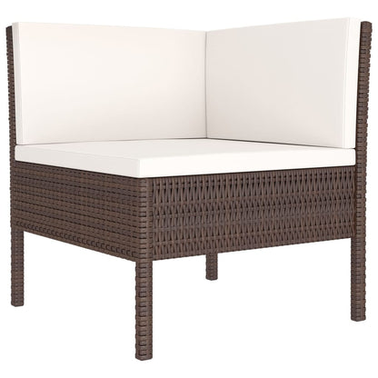 vidaXL 8-delige Loungeset met kussens poly rattan bruin