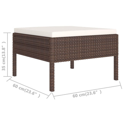 vidaXL 8-delige Loungeset met kussens poly rattan bruin