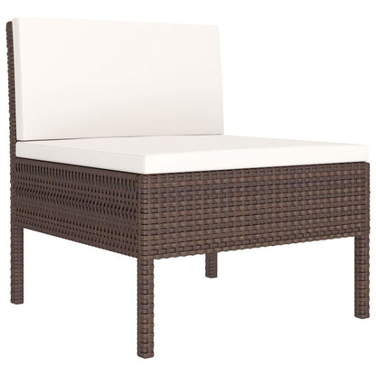 vidaXL 8-delige Loungeset met kussens poly rattan bruin