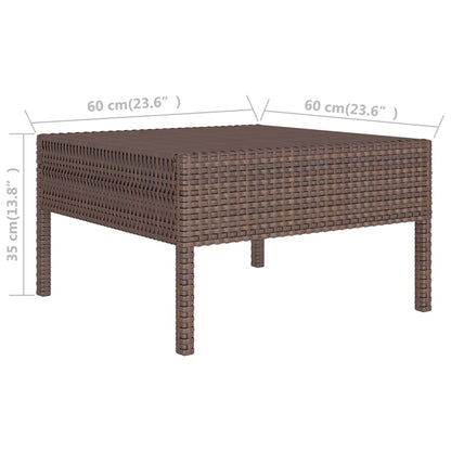 vidaXL 8-delige Loungeset met kussens poly rattan bruin