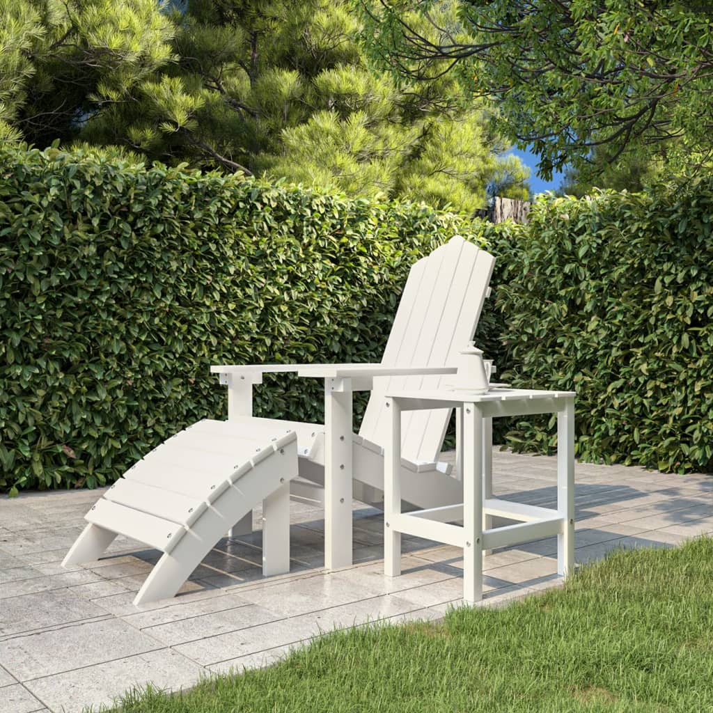 vidaXL Tuintafel Adirondack 38x38x46 cm HDPE wit