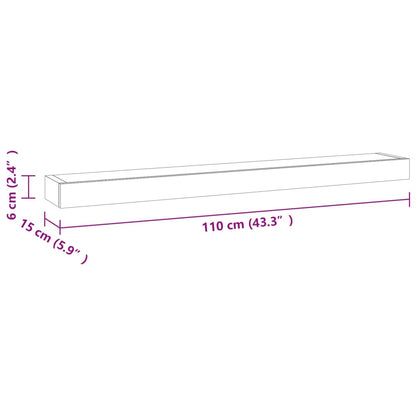 vidaXL Wandschappen 2 st 110x15x4 cm massief teakhout