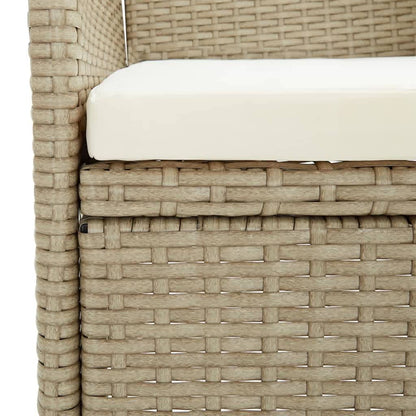 vidaXL 7-delige Tuinset met kussens poly rattan beige