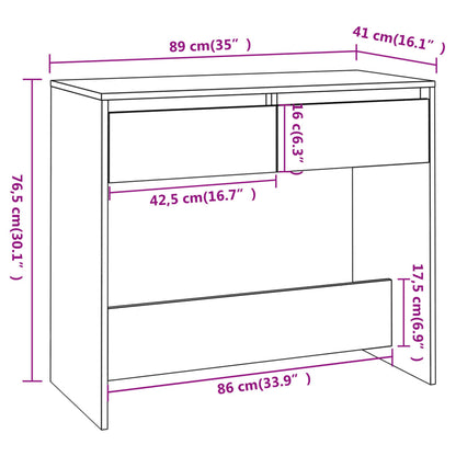 vidaXL Wandtafel 89x41x76,5 cm staal zwart