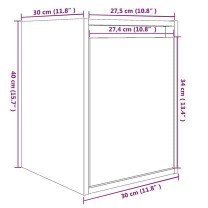 vidaXL Wandkasten 2 st 30x30x40 cm massief grenenhout