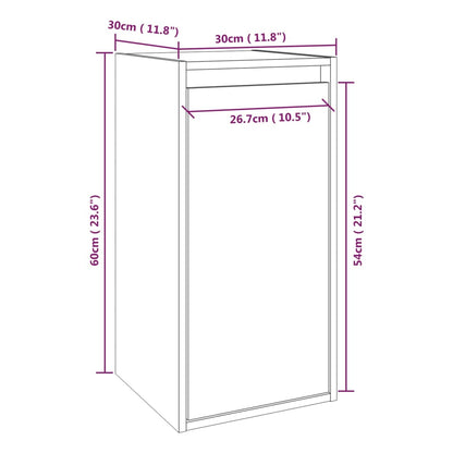 vidaXL Wandkasten 2 st 30x30x60 cm massief grenenhout wit