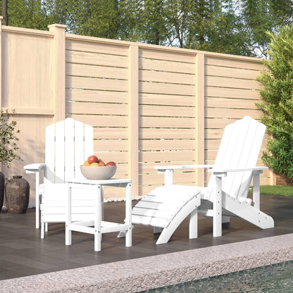 vidaXL Tuinstoelen Adirondack met voetenbank en tafel HDPE wit