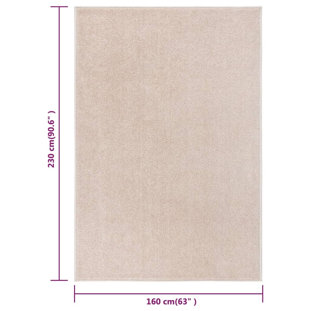 vidaXL Vloerkleed kortpolig 160x230 cm donkerbeige