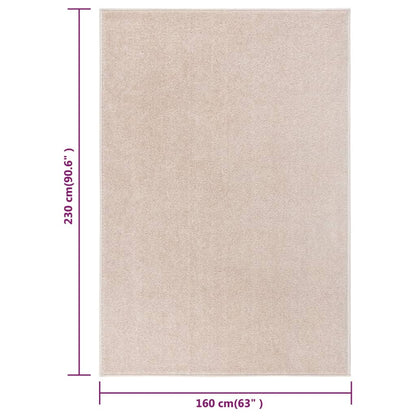 vidaXL Vloerkleed kortpolig 160x230 cm donkerbeige