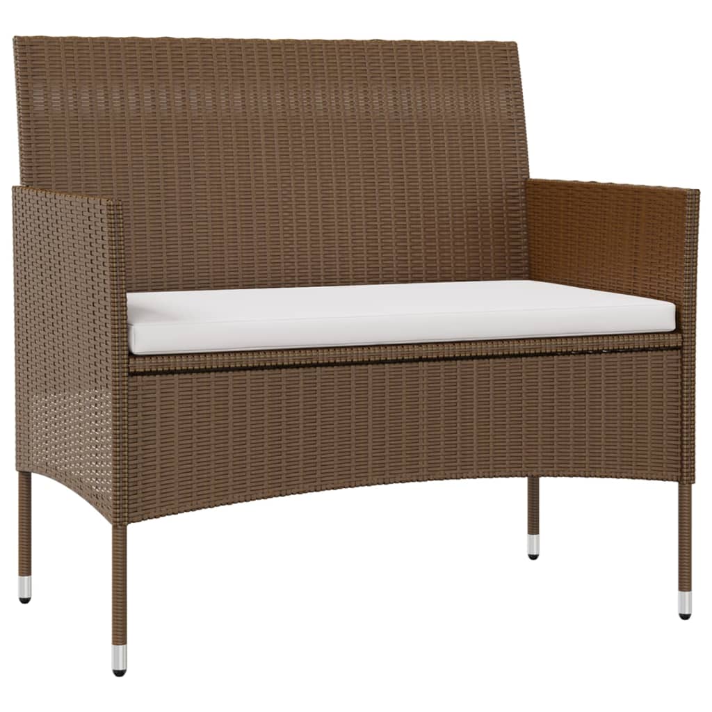 vidaXL 16-delige Loungeset met kussens poly rattan bruin