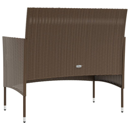 vidaXL 16-delige Loungeset met kussens poly rattan bruin