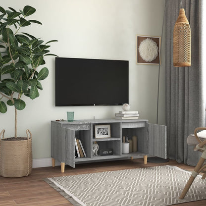 vidaXL Tv-meubel met houten poten 103,5x35x50 cm grijs sonoma eiken