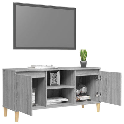 vidaXL Tv-meubel met houten poten 103,5x35x50 cm grijs sonoma eiken