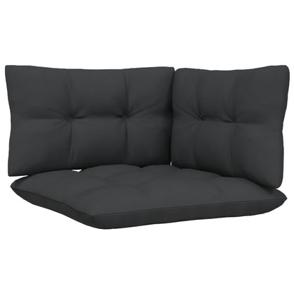 vidaXL 4-delige Loungeset met antracietkleurige kussens grenenhout