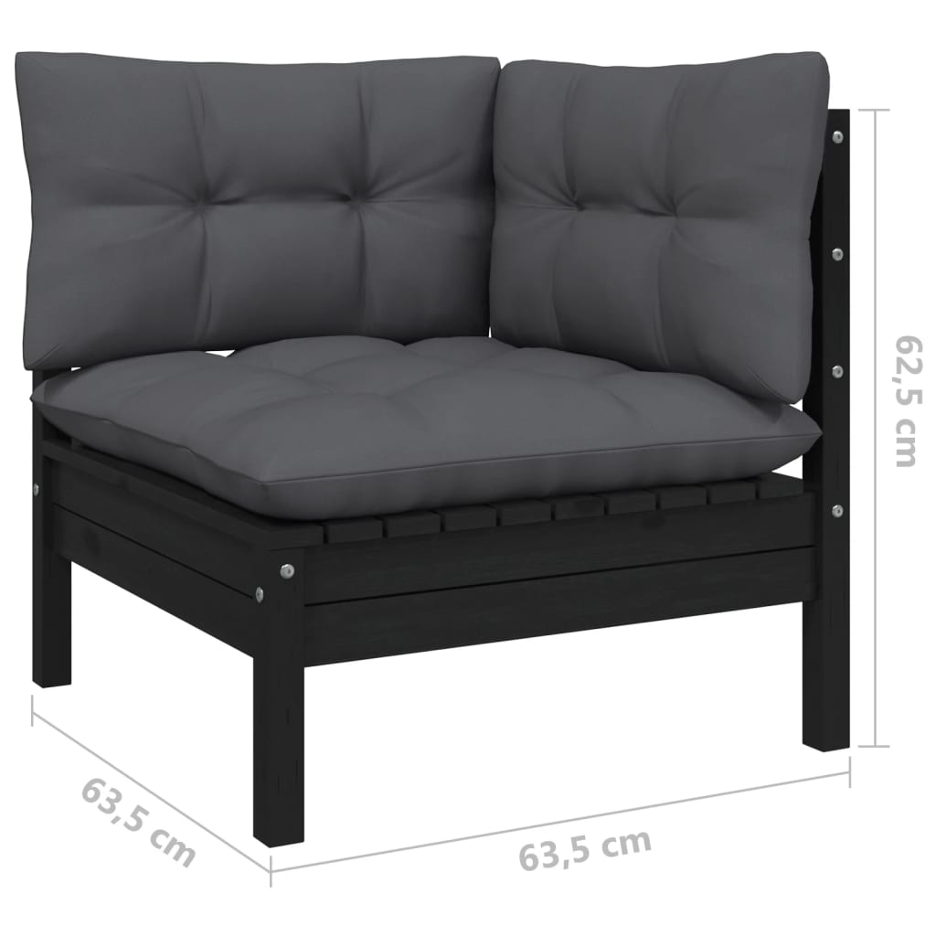 vidaXL 6-delige Loungeset met kussens massief grenenhout