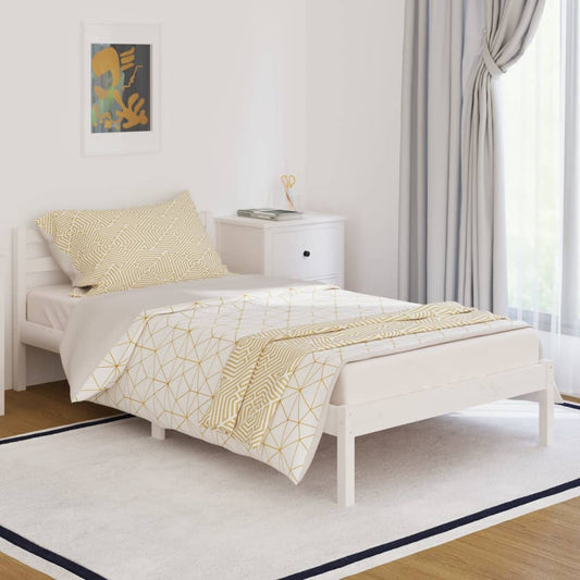 vidaXL Bedframe massief grenenhout wit 100x200 cm