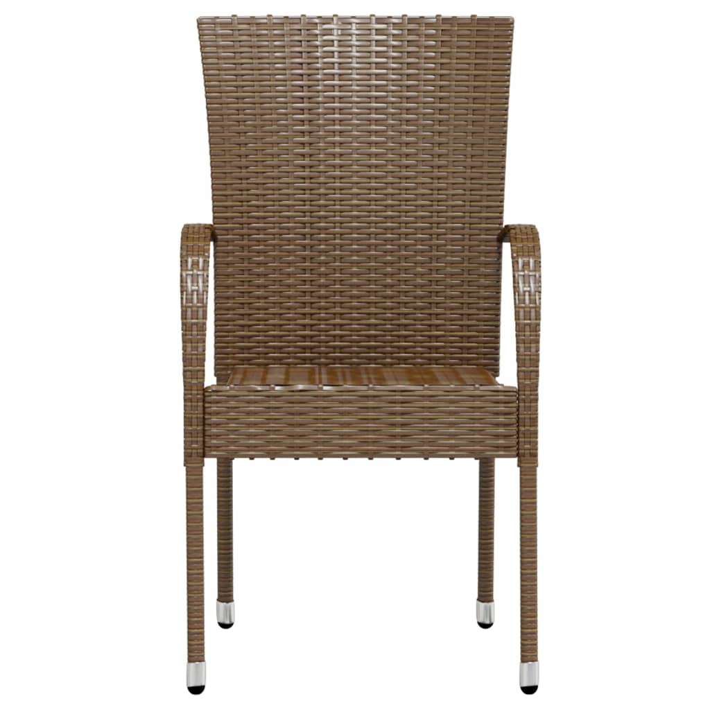 vidaXL 3-delige Tuinset poly rattan bruin