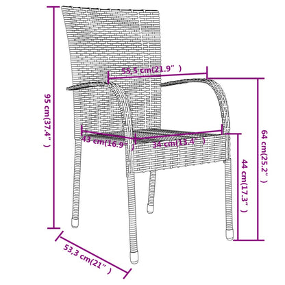 vidaXL 3-delige Tuinset poly rattan bruin