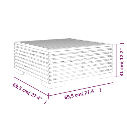 vidaXL Tuintafel 69,5x69,5x31 cm massief teakhout