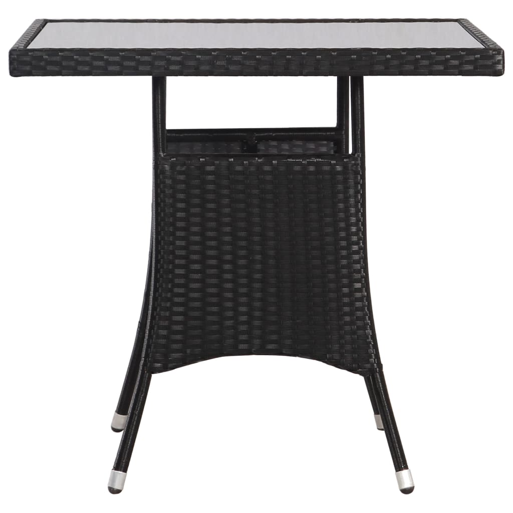 vidaXL Tuintafel 80x80x74 cm poly rattan zwart