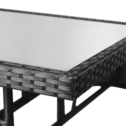 vidaXL Tuintafel 80x80x74 cm poly rattan zwart