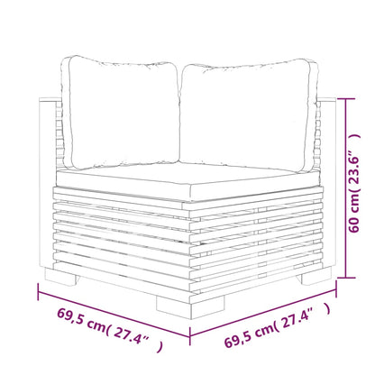 vidaXL 9-delige Loungeset met kussens massief teakhout