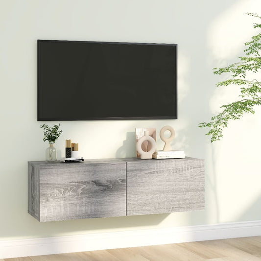 vidaXL Tv-wandmeubel 100x30x30 cm bewerkt hout grijs sonoma eikenkleur