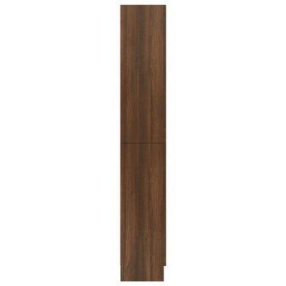 vidaXL Vitrinekast 82,5x30,5x185,5 cm bewerkt hout bruin eikenkleur