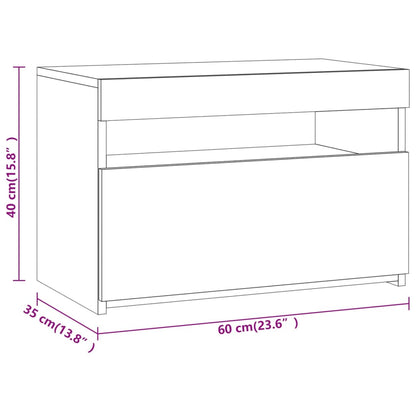 vidaXL Tv-meubel met LED-verlichting 60x35x40 cm grijs sonoma eiken