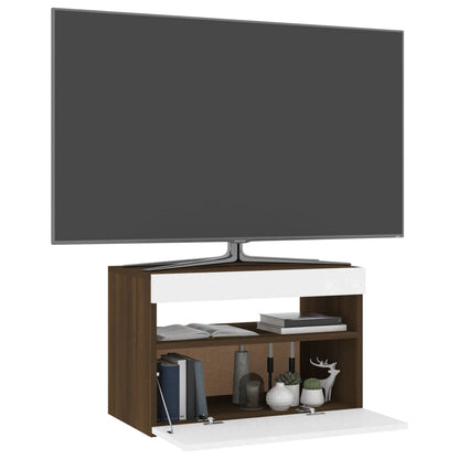 vidaXL Tv-meubel met LED-verlichting 60x35x40 cm bruin eikenkleur