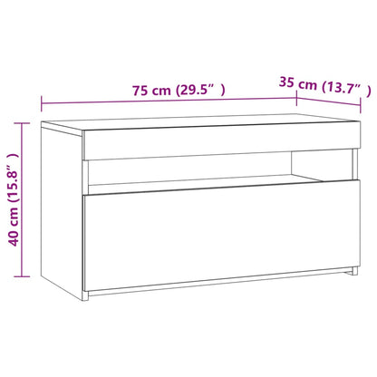 vidaXL Tv-meubel met LED-verlichting 60x35x40 cm bruin eikenkleur