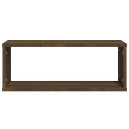 vidaXL Wandschappen kubus 4 st 60x15x23 cm bewerkt hout bruin eiken