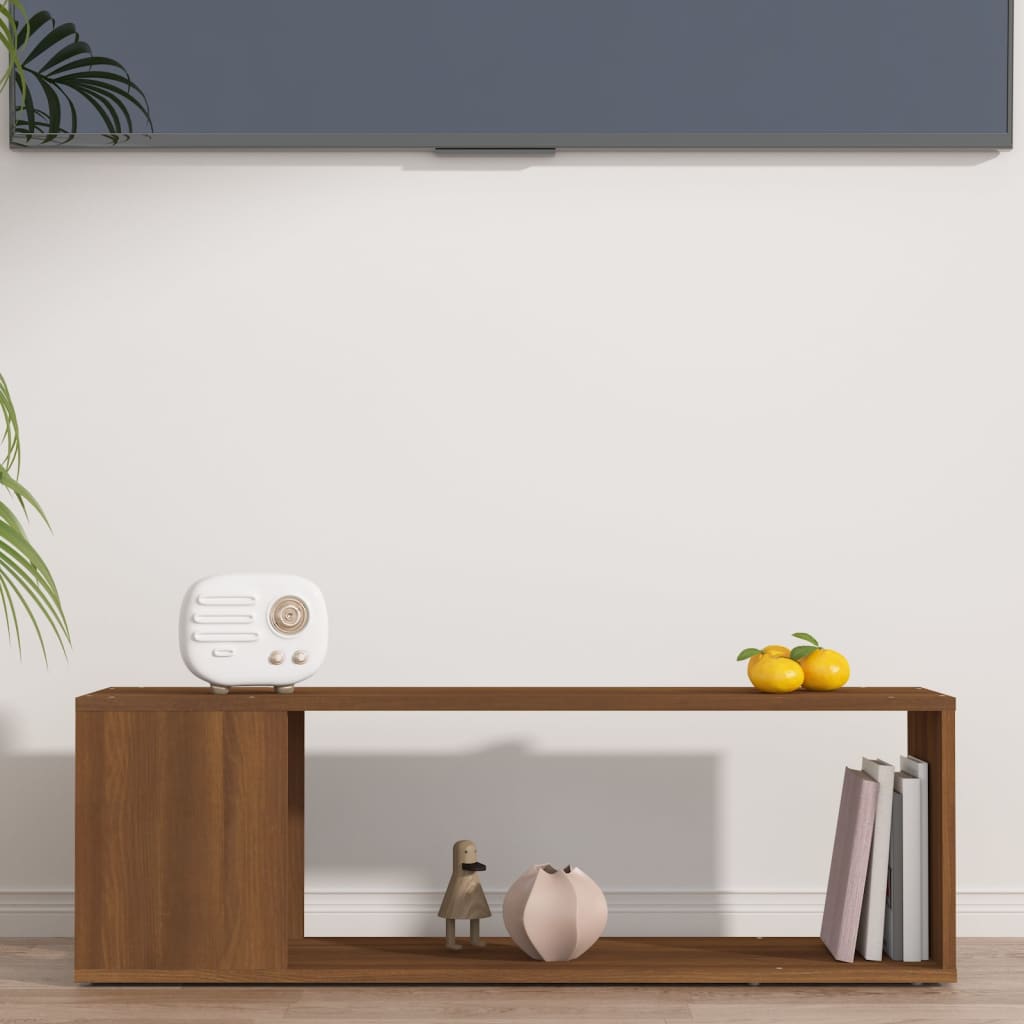 vidaXL Tv-meubel 100x24x32 cm bewerkt hout bruin eikenkleur