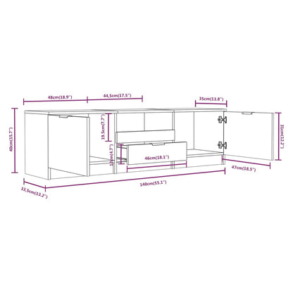 vidaXL Tv-meubel 140x35x40 cm bewerkt hout betongrijs