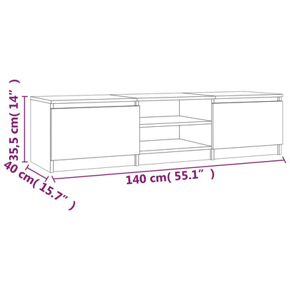 vidaXL Tv-meubel 140x40x35,5 cm bewerkt hout grijs sonoma eikenkleurig