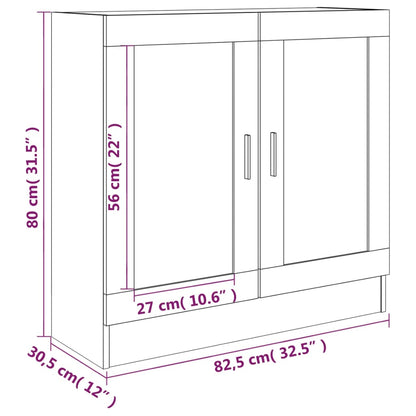 vidaXL Vitrinekast 82,5x30,5x80 cm bewerkt hout grijs sonoma eiken