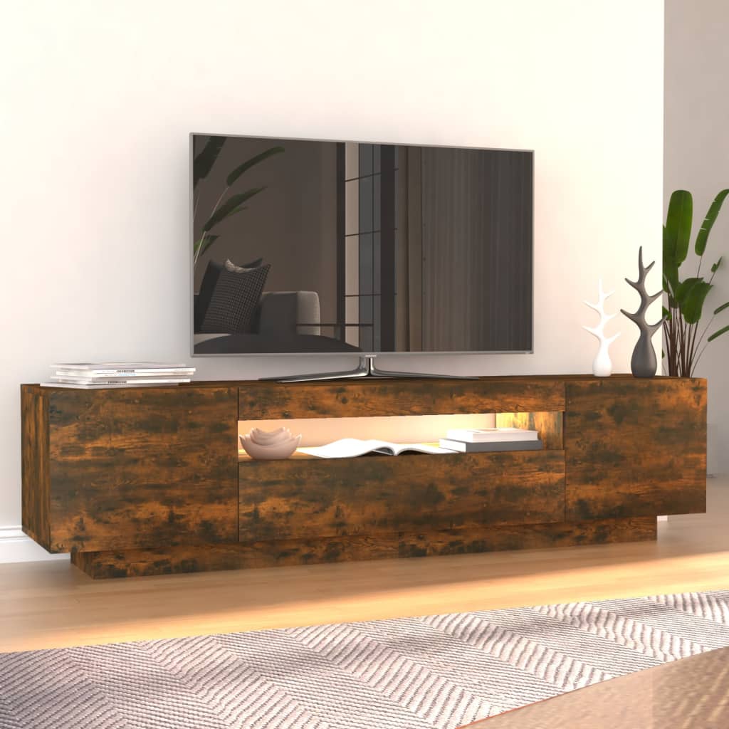 vidaXL Tv-meubel met LED-verlichting 160x35x40 cm gerookt eikenkleurig