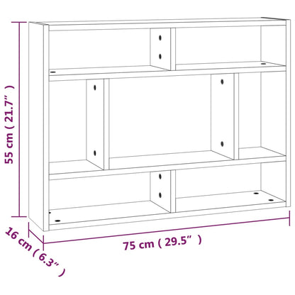 vidaXL Wandschap 75x16x55 cm bewerkt hout gerookt eikenkleurig