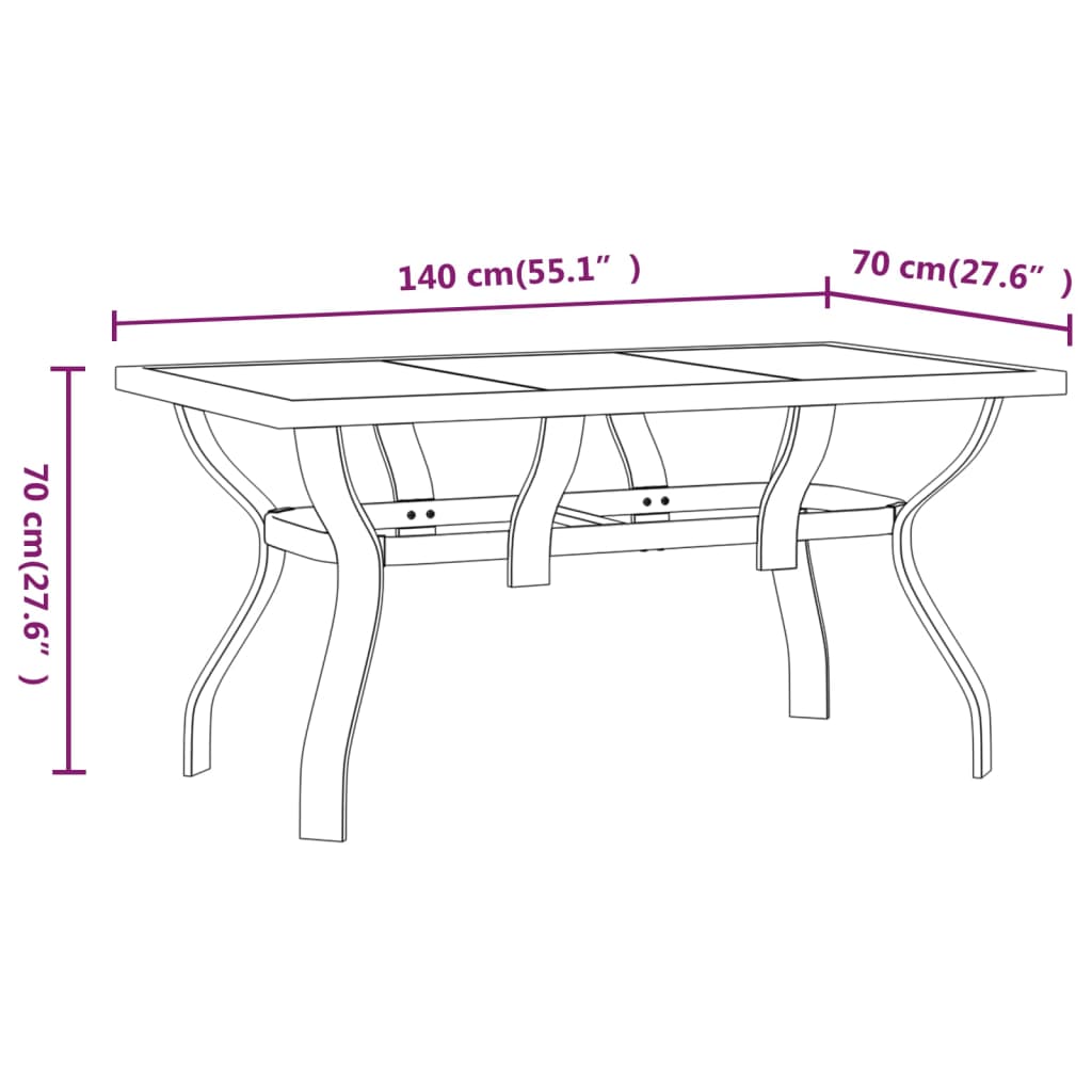 vidaXL 7-delige Tuinset zwart