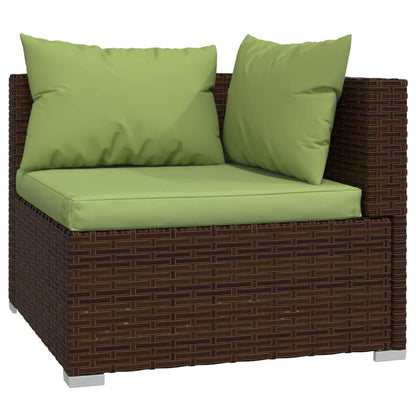 vidaXL 13-delige Loungeset met kussens poly rattan bruin