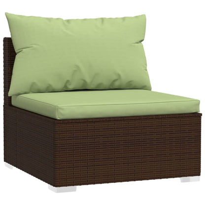 vidaXL 13-delige Loungeset met kussens poly rattan bruin