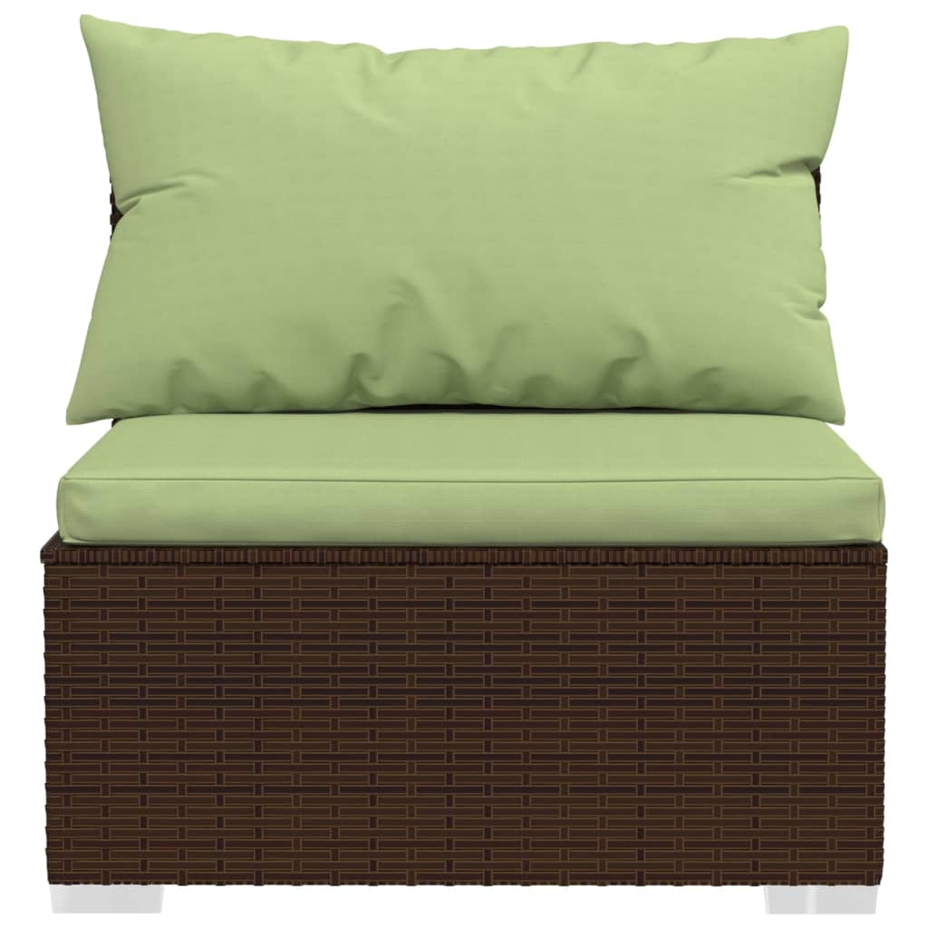 vidaXL 13-delige Loungeset met kussens poly rattan bruin