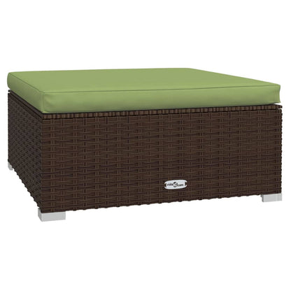 vidaXL 5-delige Loungeset met kussens poly rattan bruin