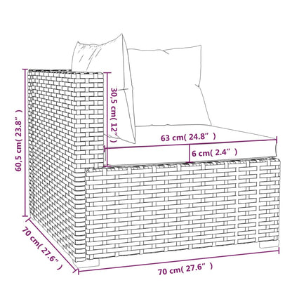 vidaXL 5-delige Loungeset met kussens poly rattan zwart