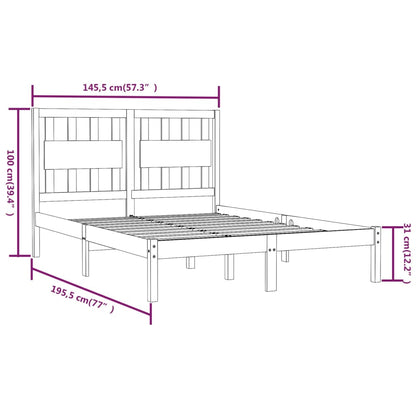 vidaXL Bedframe massief grenenhout 140x190 cm