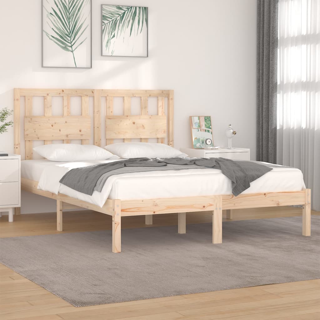 vidaXL Bedframe massief grenenhout 140x190 cm