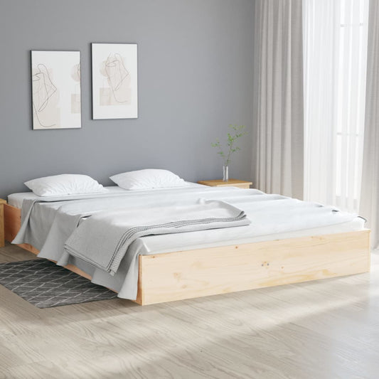 vidaXL Bedframe massief hout 135x190 cm