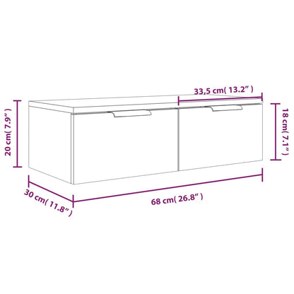 vidaXL Wandkast 68x30x20 cm bewerkt hout wit