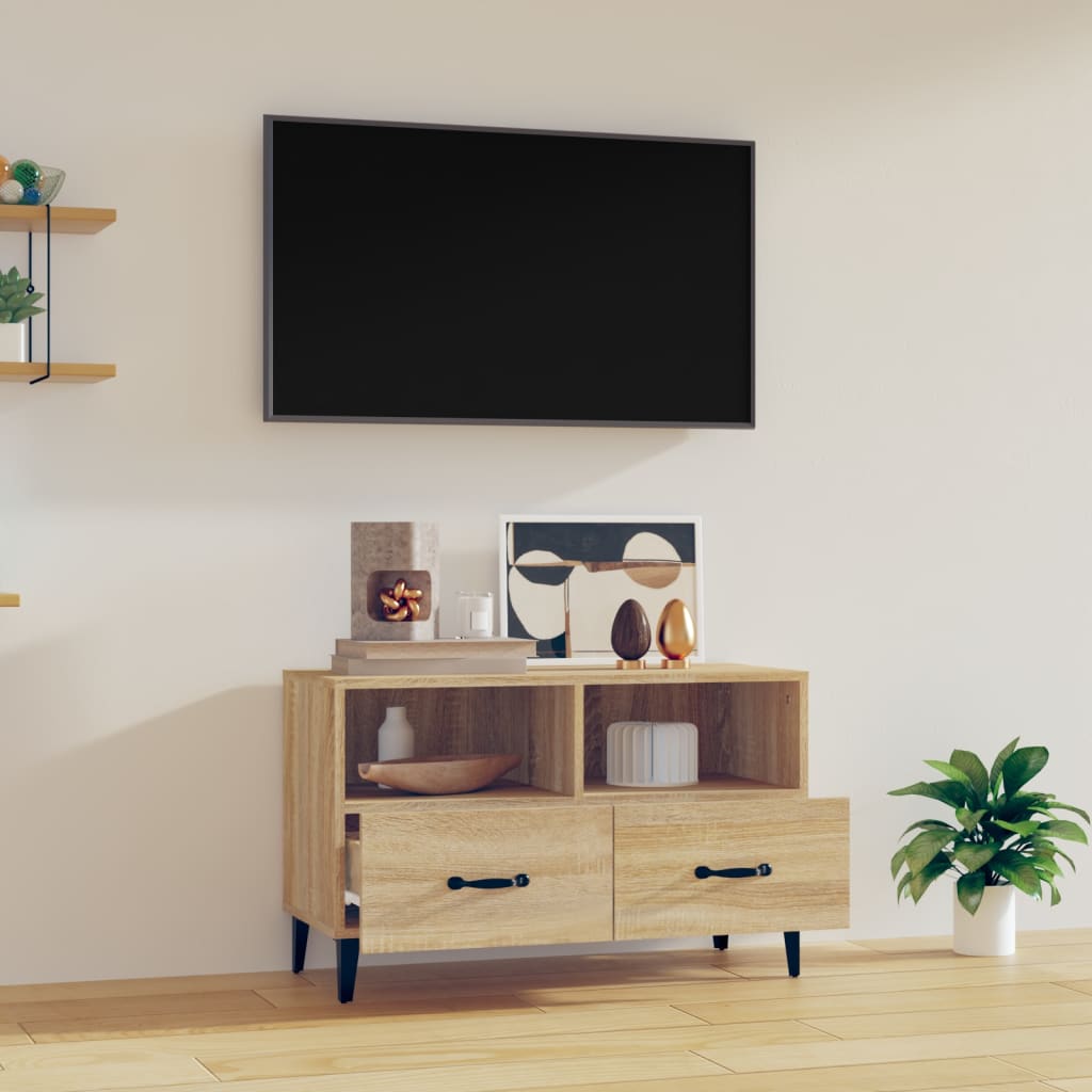 vidaXL Tv-meubel 80x36x50 cm bewerkt hout sonoma eiken