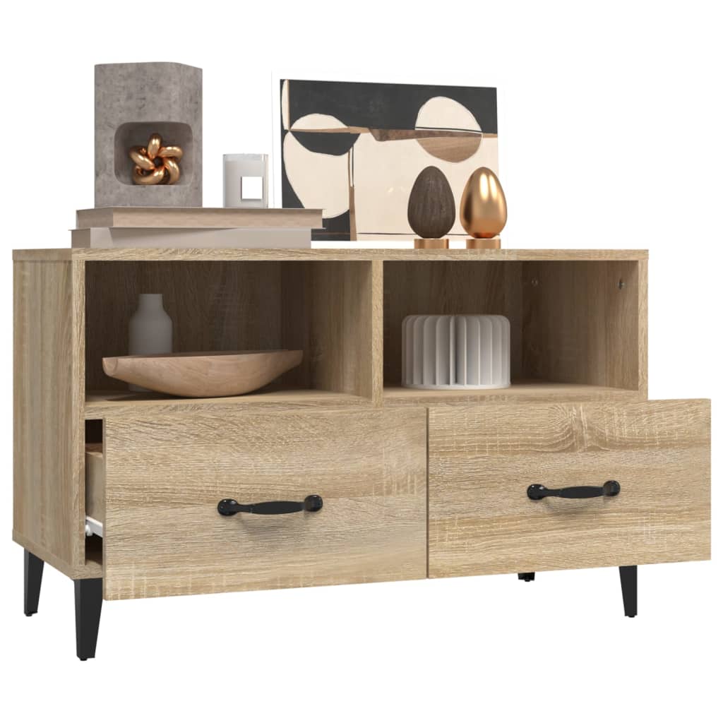 vidaXL Tv-meubel 80x36x50 cm bewerkt hout sonoma eiken